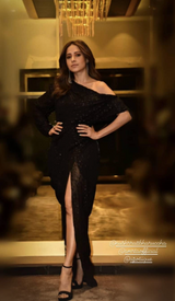 Cowl Black Cocktail Dress