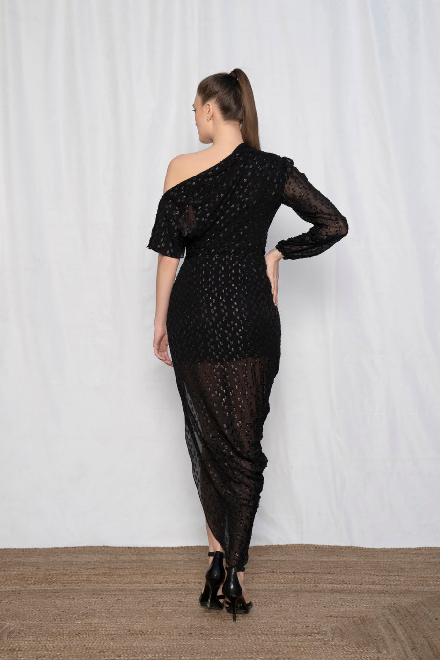 Cowl Black Cocktail Dress
