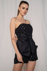 Bow Lurex Playsuit Dress