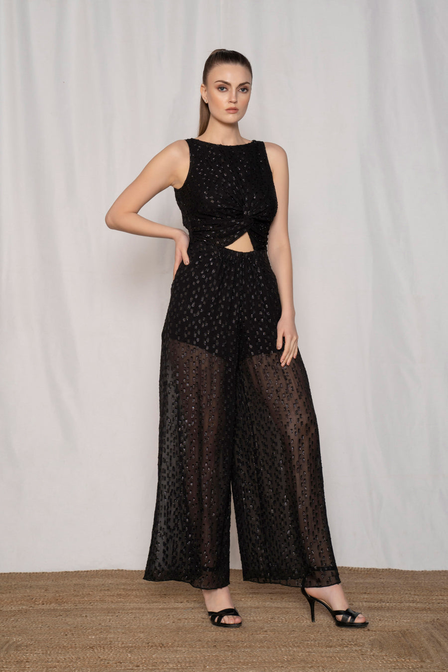 Cut Out Lurex Jumpsuit